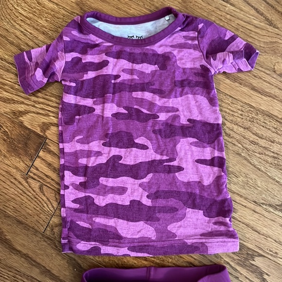 Little Sleepies Berry Camo Two-Piece Short Sleeve Pajama Set - Picture 2 of 5
